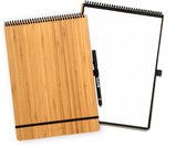 Bambook Notepad - Hardcover - A4 - Dotted pagina's - Met 1 gratis stift - Uitwisbaar schrijfblok / herbruikbaar notitieblok / duurzaam kladblok / whiteboard collegeblok
