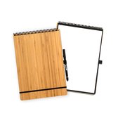 Bambook Notepad - Hardcover - A4 - Blanco - Uitwisbaar schrijfblok / herbruikbaar notitieblok / duurzaam kladblok / whiteboard collegeblok - Met 1 gratis stift