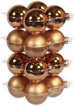 Oneiro's luxe kerstballen Koper - SET VAN 16 - ø8 cm - kerstbal - luxe verpakking – kerstcollectie – kerstdecoratie – kerstboomhanger – kerstversiering