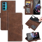 Motorola Edge 20 Hoesje - MobyDefend Luxe Wallet Book Case (Sluiting Zijkant) - Bruin - GSM Hoesje - Telefoonhoesje Geschikt Voor: Motorola Edge 20