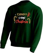 DAMES Kerst sweater - CANDY CANE CHRISTMAS - kersttrui - GROEN - large -Unisex