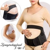 Kangka 3 in 1 Buikband - Zwangerschapsband - Verstelbaar Buikband - Buikband voor Zwangere Vrouwen - Maat M - Zwart - Bekkenband voor Ondersteuning tegen rugklachten en striae - Zwangerschapscadeau