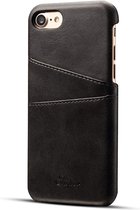 Mobiq - Leather Snap On Wallet iPhone SE (2022 / 2020)/8/7 Hoesje - zwart