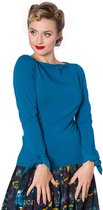 Dancing Days Longsleeve top -L- BOW Turquoise