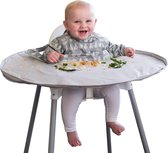 BOTC All-In-One Bib & Tray Kit - Baby slabbetje en eetblad set voor hygiënisch schone maaltijden. - met slabbetje & eetblad - 6m - 2yrs - Grijs