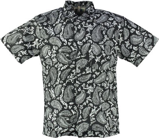 Persona de studie Illustreren Replay zwart overhemd met paisley motief - valt kleiner - Maat M | bol.com