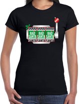 Bad / good Santa fout Kerst t-shirt - zwart - dames - Kerstkleding / Kerst outfit 2XL