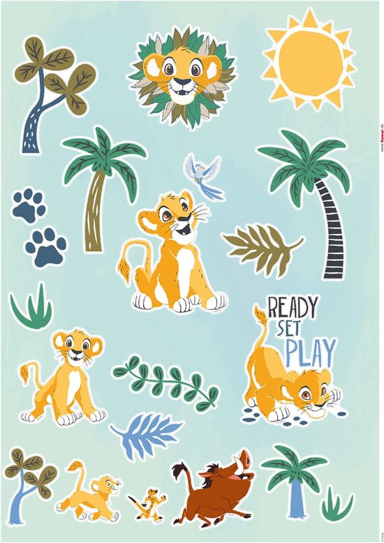 Lion King Palmtrees Muursticker Set
