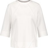 TAIFUN Dames Shirt met 3/4-mouwen en biesjes EcoVero Offwhite-46