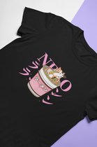 Cats Cup Noodles T-Shirt | Japanese Kawaii Food | Neko | Anime Merchandise | Unisex Maat L Zwart