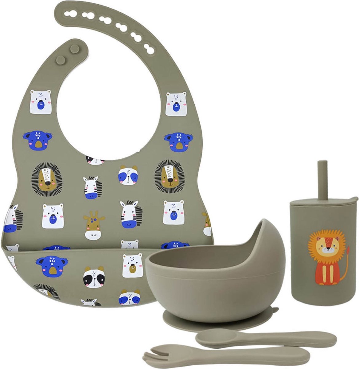 Custombear.nl siliconen 5 delig kinder baby eetset BPA vrij