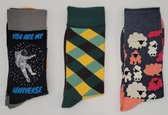 Crazy Soxx - 3 paar vrolijke Sokken - Grappige Sokken - Funny Socks - Humor - Happy