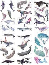 Washi Stickers Zeevissen - 6 Vellen Met Stickers - US028 - Thema Vissen, Zee, Dolfijn, Haai, Walvis - Bullet Journal - Stickers Voor Volwassenen - Scrapbooking - Agenda Stickers -