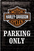 3D metalen wandbord "Harley-Davidson Parking Only" 20x30cm