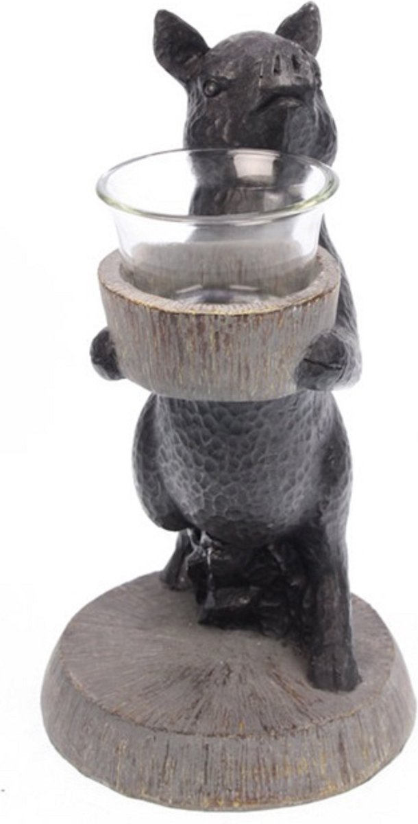 Varken staand met theelichthouder 11,5x21cm