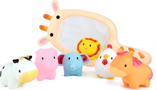 Visnetje badspeelgoed giraffe - badspeeltjes - water speelgoed - jongen - meisje - met diertjes