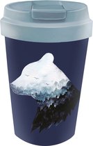 PLA/plant bioloco beker to go 350ml - Donkerblauw met Beer