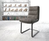 Gestoffeerde-stoel Abelia-Flex sledemodel vlak zwart antraciet vintage