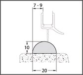 Douche en bad dorpel EXTRA LARGE - 10x20mm Transparant Acryl - 1000mm + koker Siliconekit