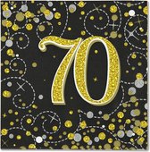 Serviettes 70 ans Or Zwart (16 pièces)