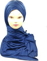 Elegante Blauwe hoofddoek, Mooie hijab.