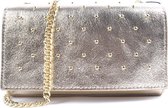 Metallic studs schoudertas-goud
