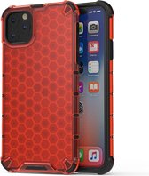 Mobiq - Honingraat Hybride Hoesje iPhone 11 Pro Max - rood