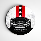 IDecorate - Schilderij - Ajax Amsterdam De Johan Cruijf Arena Voetbal - Zwart, Wit, Rood En Grijs - 40 X 40 Cm