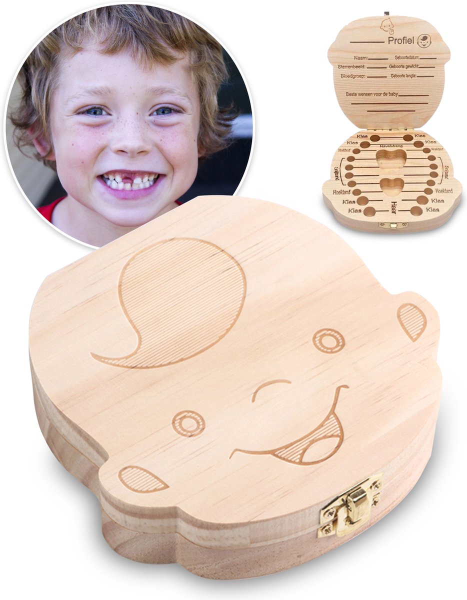Goedkoopste PEACE Tandendoosje Jongens – Melktanden Bewaardoosje Voor Kinderen – Haarlokdoosje Hout – Kraamcadeau – Baby Geboorte Cadeau