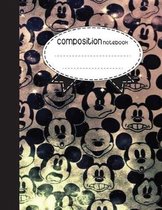 Composition Notebook, 8.5 x 11, 110 pages: Boho Mickey Mouse