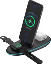 Wireless Charger - draadloze opladers -Ntech Telefoon oplader - telefoonhouder - 15W Foldable Wireless Charger Station voor Apple watch/ Airpods pro / Samsung