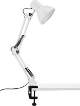 Bureaulamp Leeslamp Tafellamp met schroefklem - E27 fitting - wit