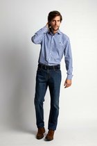 River Woods Custom fit Sorrento Brooklynhemd in blauw