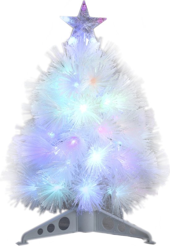 2x pièces sapins de Noël en fibre optique/sapins de Noël artificiels