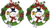 2x autocollants de fenêtre de Noël images de bonhomme de neige 30 cm - Décoration de fenêtre de fenêtre de Noël - Autocollants de Noël Kinder