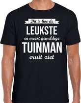 Dit is hoe de leukste en meest geweldige tuinman eruit ziet cadeau t-shirt - zwart voor heren - beroepen shirt M