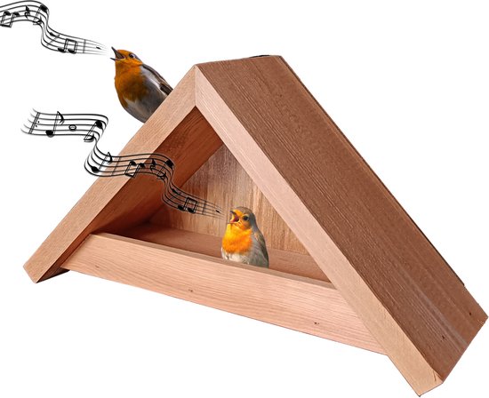 Stijlvol vogelvoederhuis & gratis puzzel -Natuurlijk bruin  vogelvoederhuisje hangend -... | bol.com