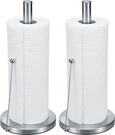 Set van 2x stuks RVS keukenrolhouder 33 cm - Keukenpapier houders