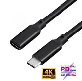 Verlengkabel | USB C Naar USB C | Male Naar Female | 1 Meter | Zwart