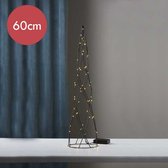 Star Trading "Helix" - Kerstdecoratie met LED-verlichting (64 warmwit) - metalen kegel - H 60 cm - op batterijen