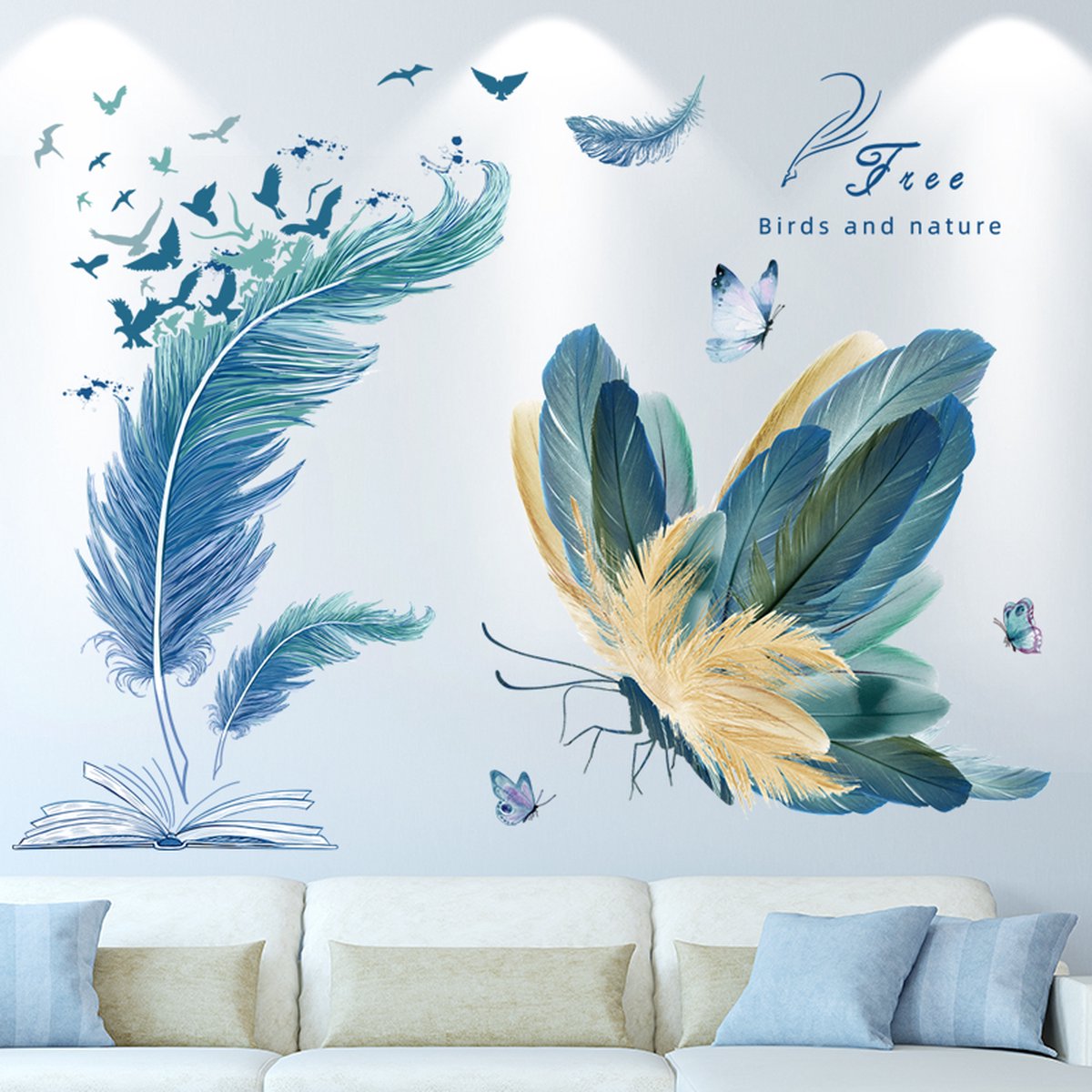 Muursticker Vlinderveer - - Kinderkamer - Muurdecoratie - Wandsticker - Sticker Voor Kinderen 60×90CM*2