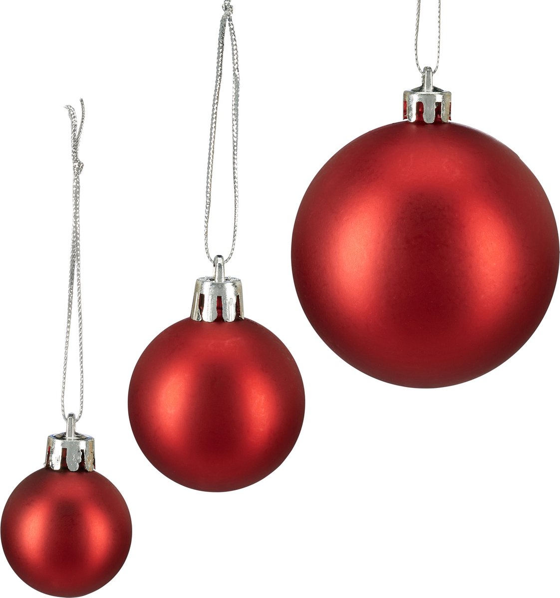 Kerstballen - set van 100 - plastic - rood – foto 6