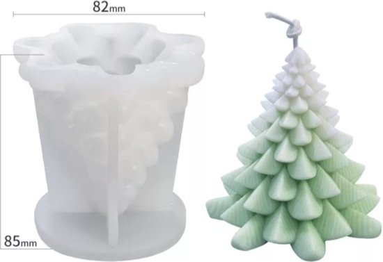 kerstboom mal - zelf kaars maken - kerst - siliconen - 3d - winterkaars - gips gieten - epoxy - cakevorm
