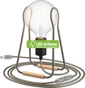 LEDatHOME - Taché Metal - tafellamp compleet met stoffen kabel, schakelaar, tweepolige stekker en afgebeelde LED lamp