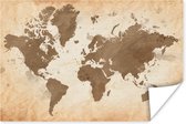 Poster Wereldkaart - Vintage - Aarde - 30x20 cm