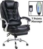 Massage Bureaustoel - Kunstleer - Voetensteun - Kantoorstoel - Zwart