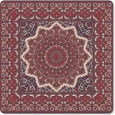 Muismat Klein - Perzisch Tapijt - Mandala - Rood - 20x20 cm