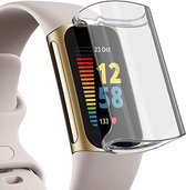 Fitbit Charge 5 Screenprotector + Hoesje - Fitbit Charge 5 Siliconen TPU Case Transparant - Volledige 360 Graden Bescherming