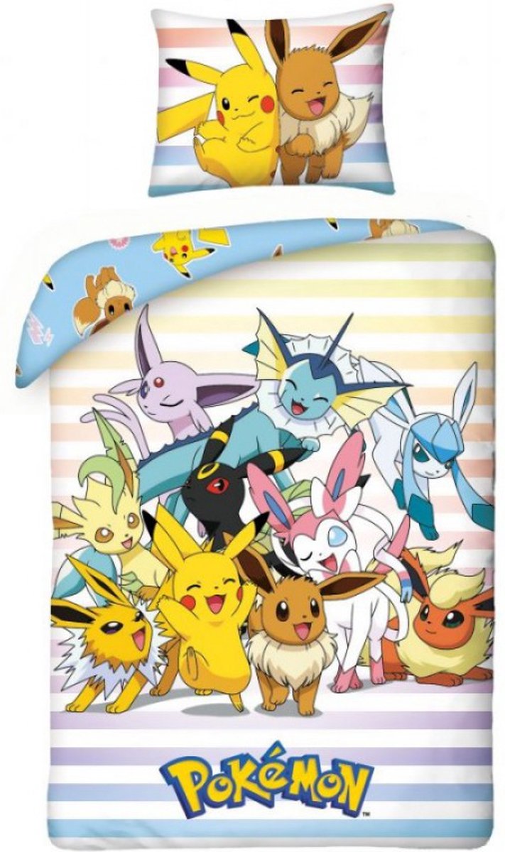 Pokémon Dekbedovertrek Catch 'Em All - Eenpersoons - 140 x 200 cm / 70 x 90  cm - Katoen | bol