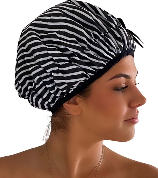BEAUTAIL Bonnet de douche réutilisable pour femme à cheveux longs